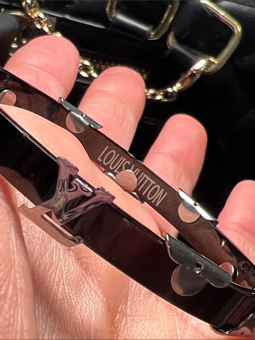 Black and Silver Logo Bangle - Picture 3 of 5